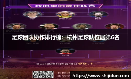 足球团队协作排行榜：杭州足球队位居第6名